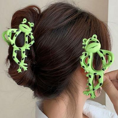 Metal Frog Hair Claw Cartoon Ponytail Hairpin Funny Frog Hair Clip  Women