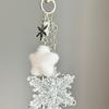 Fashion Accessory Keychain Snowflake Beaded Handcrafted Winter Inspired for Cute and Practical Gift for Friend