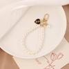 Pearl Car Alloy Keychain with Creative Bear & Heart Charm Accessory for Bags & Earphone Cases