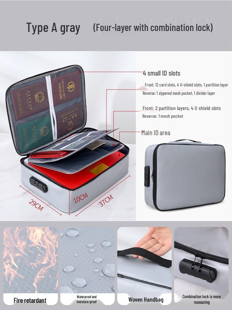 Large Capacity Passport & Document Storage Box - Family Organizer with ID, Certificate, and Card Holder