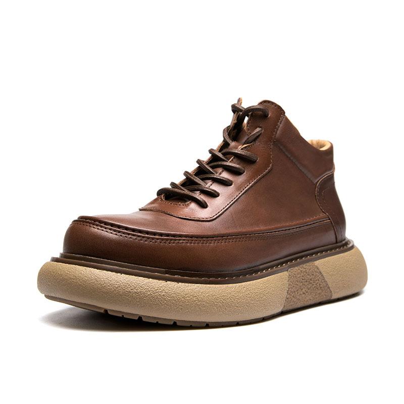 

Ботинки Martin мужские из натуральной кожи модные британские ретро высокие кожаные туфли дышащие конские кожаные сапоги с улучшенными характеристиками 44 темно-коричневого