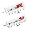 FIQ1 3D Metal Types Type S R Logo Letters Car Trunk Badge Decal For Honda S Fit City Civic Accord CRV HRV Emblem Sticker Accessories