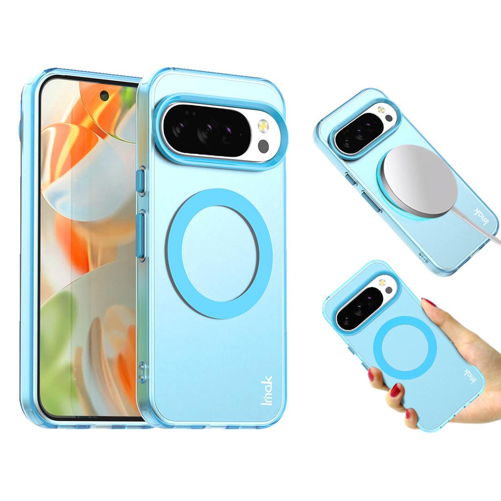 IMAK For Google Pixel 10/10 Pro Case Compatible with MagSafe Candy Color Anti Drop TPU+PET Back Cover