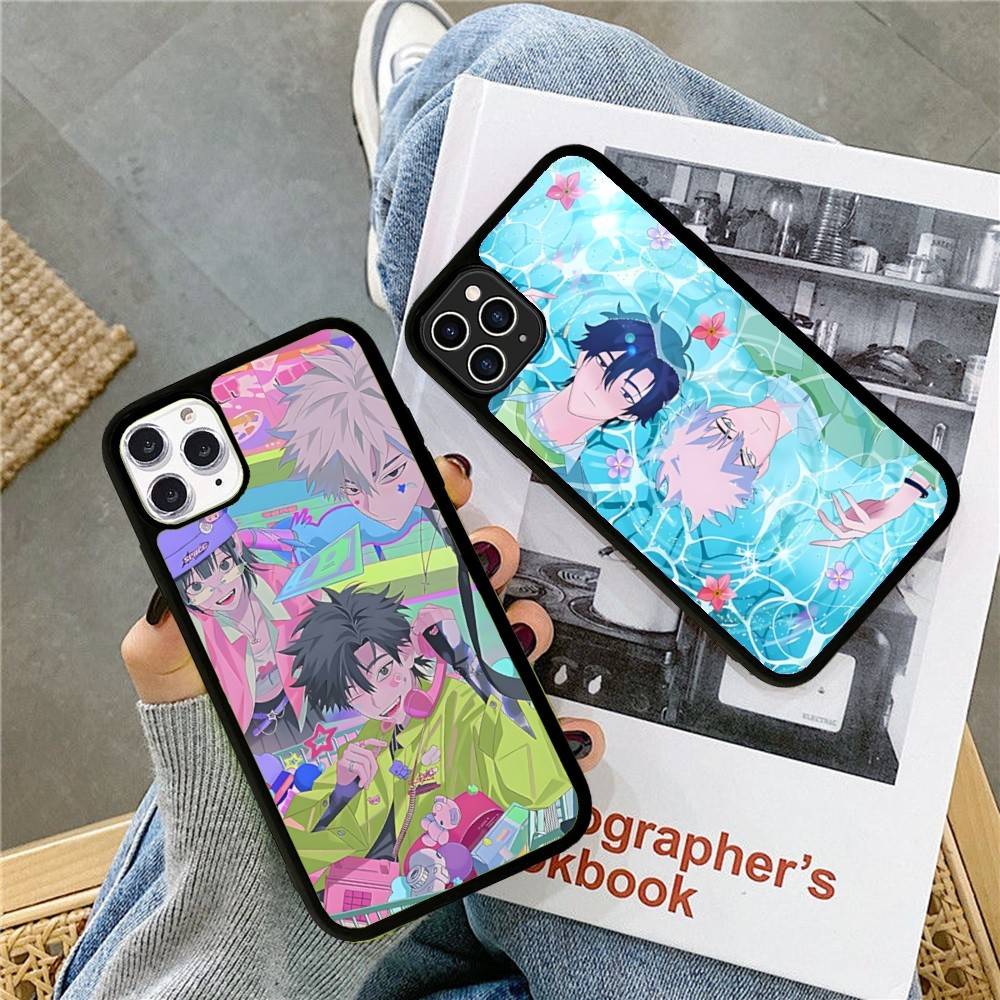 Healing Anime L-Link C-Click PC+TPU Phone Case For IPhone 17 16 15 14 13 12 11 Pro Max Plus Kawaii Cartoon Cover