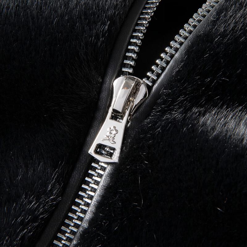 MONTAGUT Herren Warme Jacke aus Schaffell mit Faux-Nerz-Futter