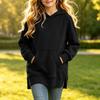 Big Girls Casual Long Sleeve Hoodie Long Length Pullover with Slit Hem for Fall Winter