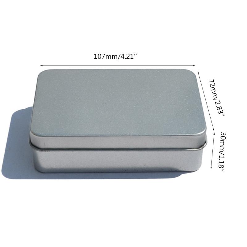 Metal Rectangle Silver Color Playing Cards Storage Box Money Coin Holder Boxes Candy Key Case Business Card Storage Box