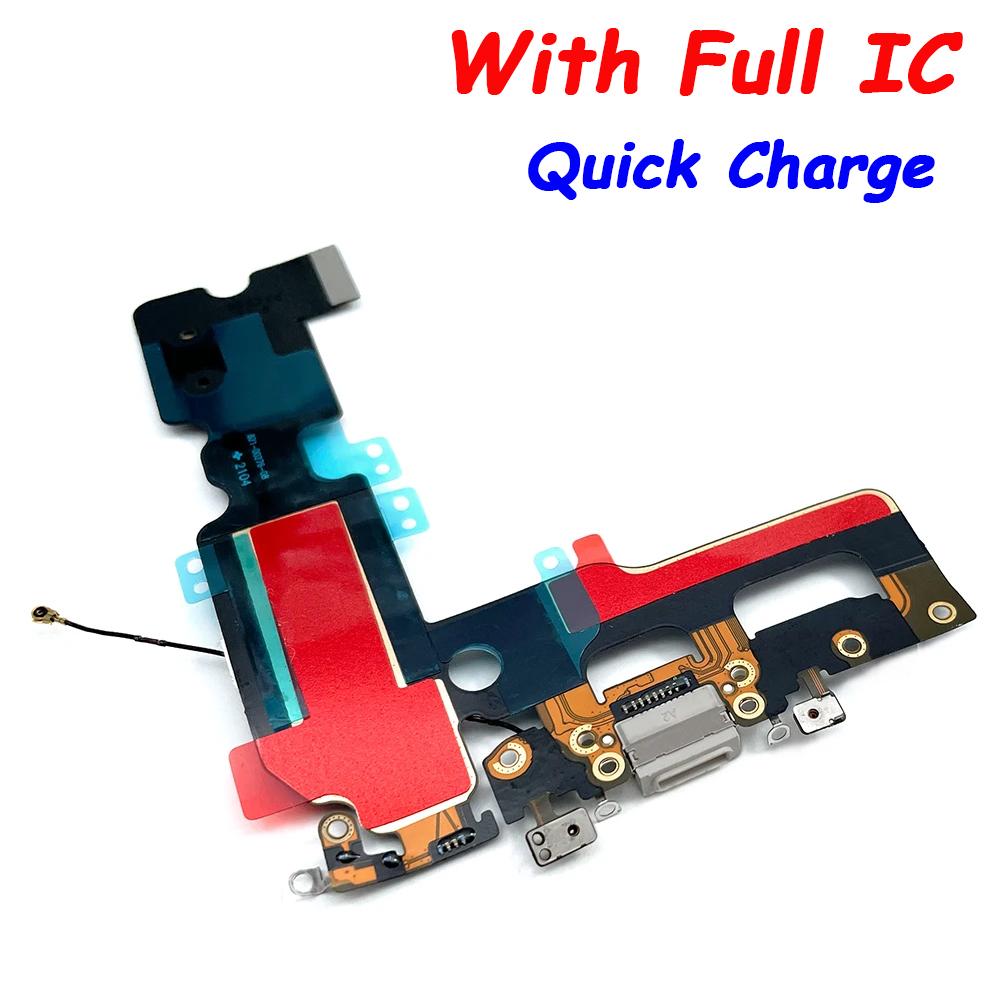 USB Dock Connector Charging Port Flex Cable For iPhone 7 8 Plus Xs Max X Charger Board With Microphone Module Replacement Parts