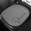 1pc Cartoon Bear Car Seat Cover Linen Anti-Slip Breathable Auto Single Pad Universal Car Square Seat Rear Seat Back Cushion