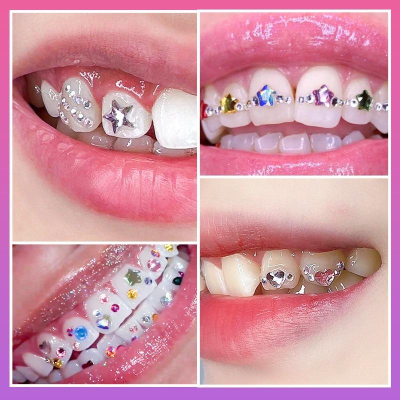 Dental Diamond Tooth Decoration, Tooth Diamond Tool Diy Set, Tooth Sticker, Diamond Love Horse Eye Decoration