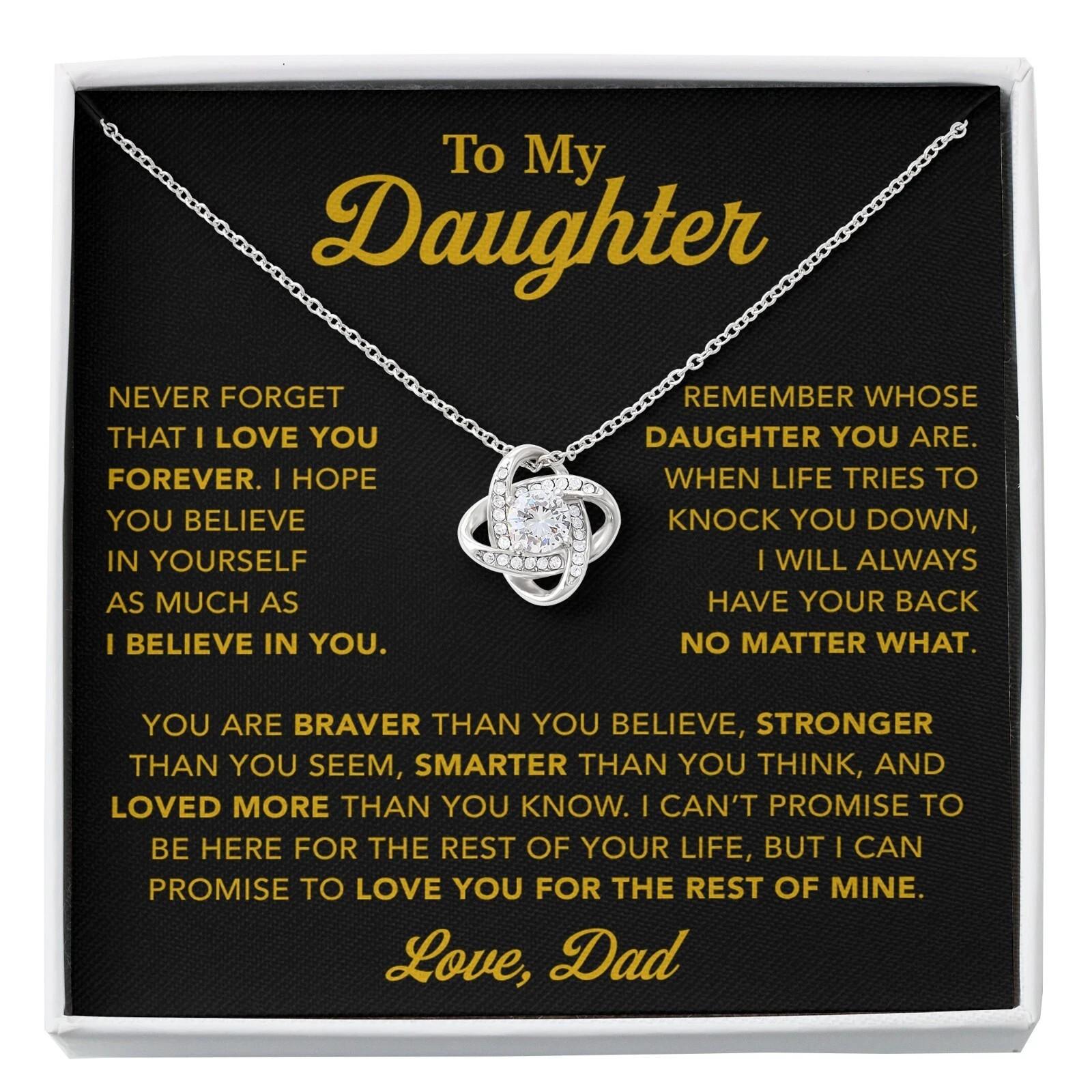 To My Daughter Necklace Gift for Daughter from Dad Father Daughter Necklace XXXXL