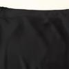Women's Casual Slimming Satin Midi Skirt with Lace Trim