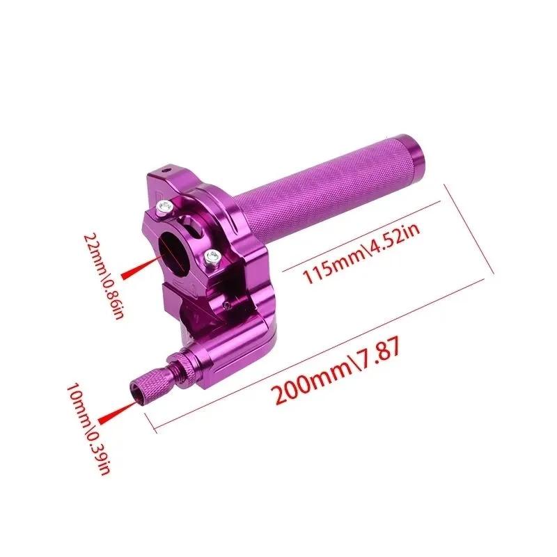 22mm CNC Aluminum Accelerator Throttle Twist Grips Throttle Cable For 50 70 110 125 250 350 Dirt Bike Motorcycle Parts,Purple..