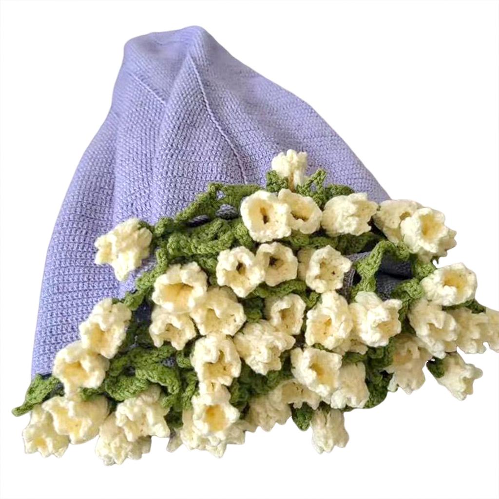 Rose Bouquet Blanket Soft Light Romantic Knitted Dual-Function Home Decor Present For Friends Family