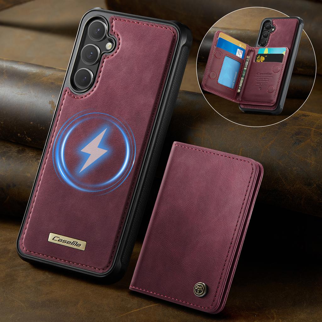 For Samsung Galaxy S23 FE Magnetic Case CASEME ME80 Series Leather PC TPU Phone Cover with Detachable Wallet