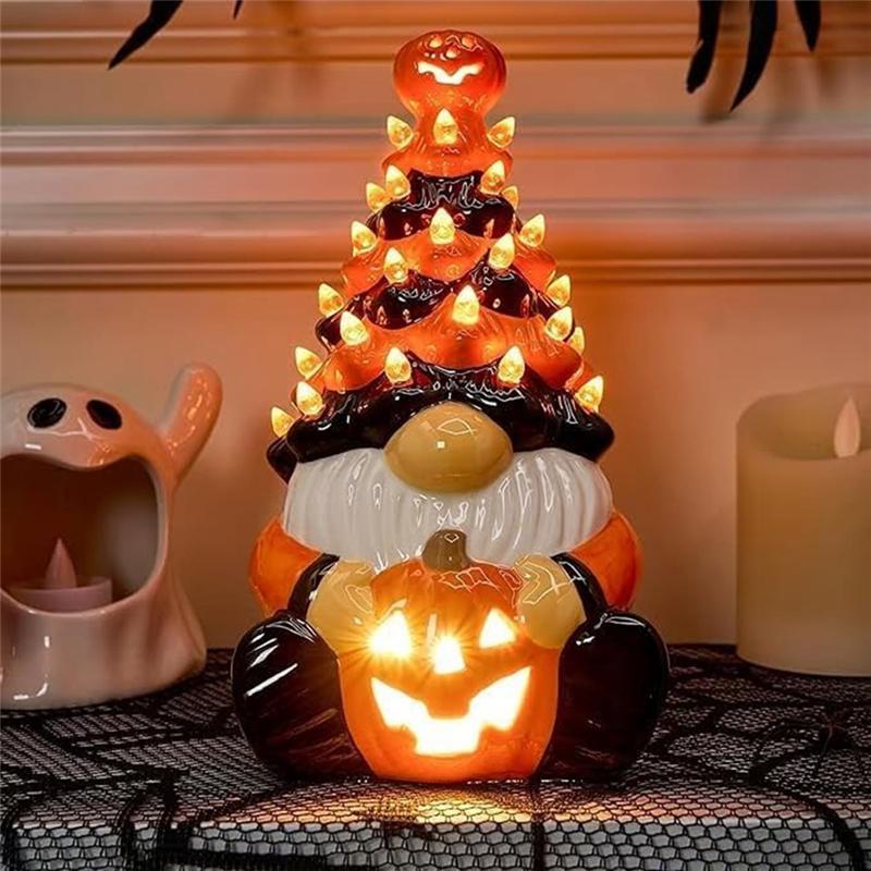 AB34-2Pcs Halloween Dwarf Decoration With Light Handmade Dwarf Lamp Halloween Decorations For Indoor Outdoor Decorations