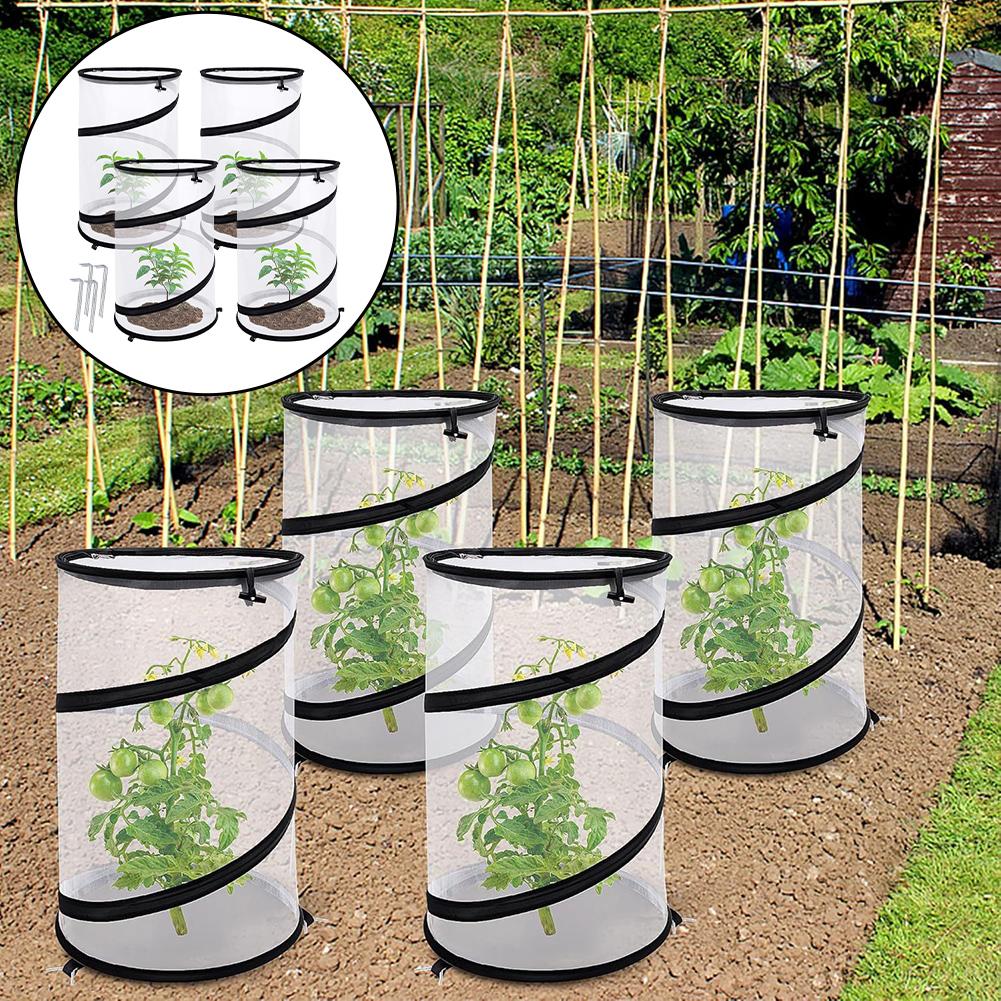 1/2/4Pcs Up Barrier Plant Cover Net Plant Protectors Mesh Plant Enclosure Round Foldable Plant Protectors Mesh Plant Enclosure
