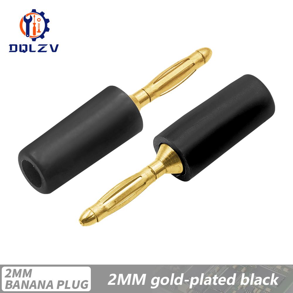 Audio Speaker Screw Banana Gold Plate Plugs Connectors Mini 2MM Banana Plug For Banana Socket