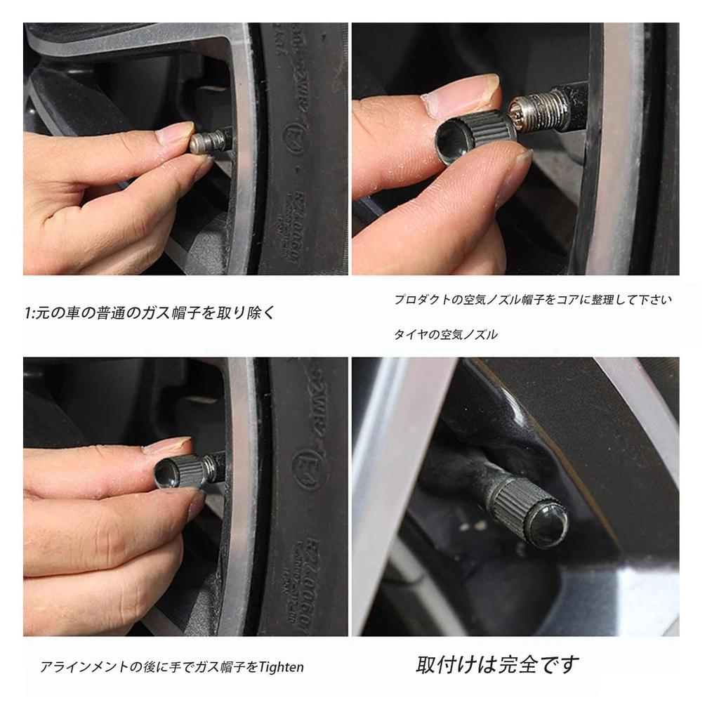 Mirhua Auto Luftventilkappe Auto Reifenventilkappe Universal Langlebig Schwarz 12er-Pack (Schwarz)