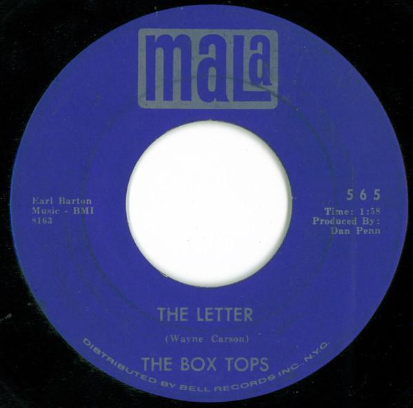 

7inch Record BOX TOPS - The Letter 565 Mala 1967 US Rock Used