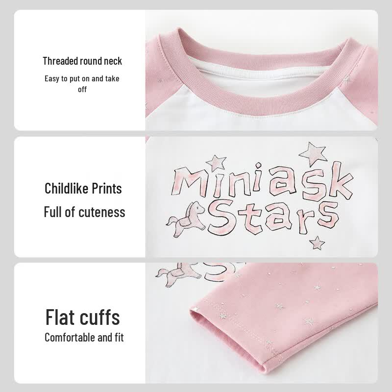 ASK JUNIOR Girls' Raglan Sleeve Colorblock Long Sleeve T-Shirt