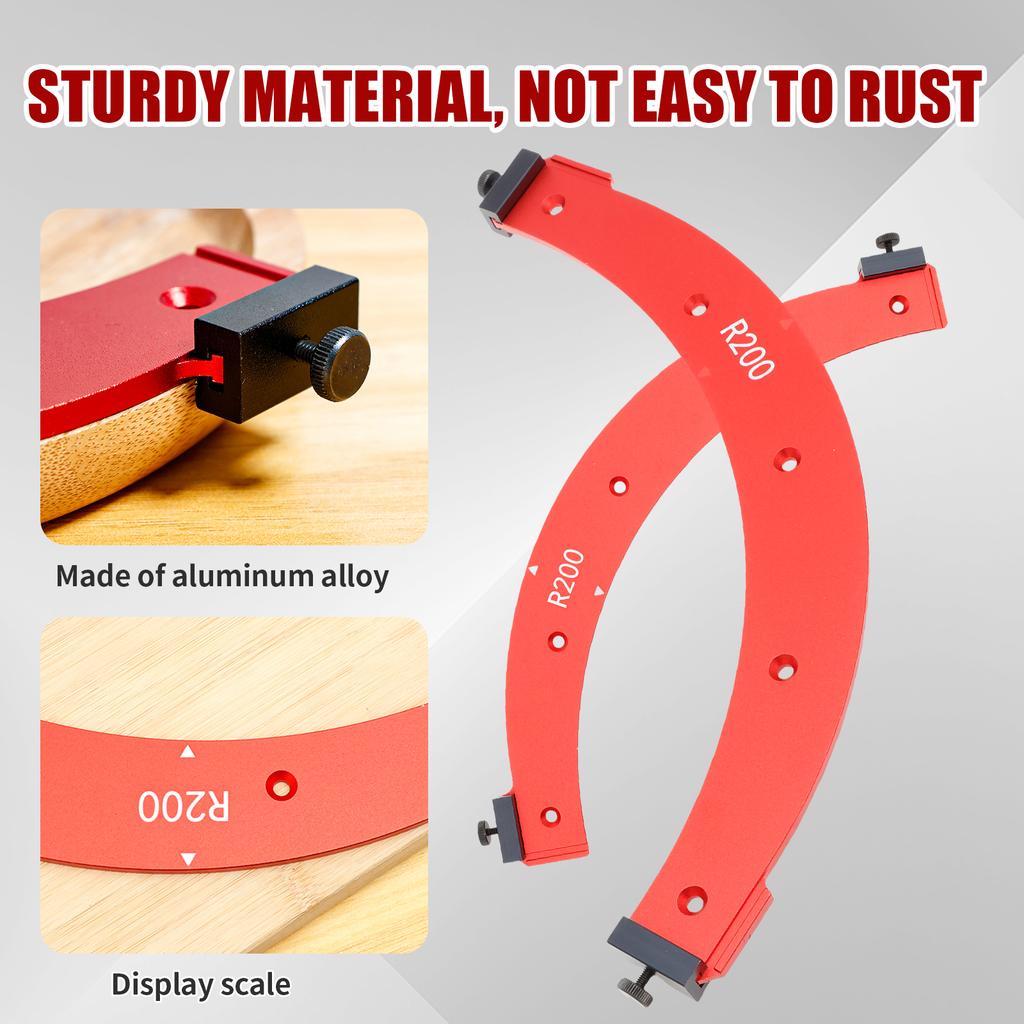 5Pcs Round Corner Radius Templates 5 Size Cutting Auxiliary Aluminum Alloy Corner Trimming Mould Precise for Furniture Woodwork