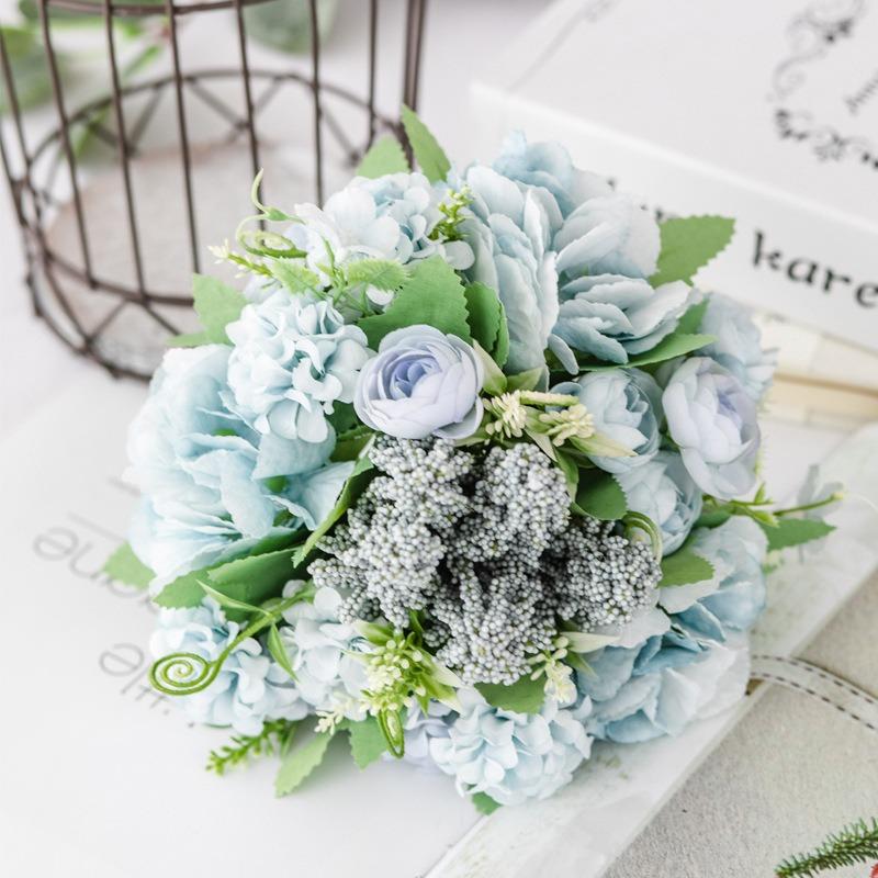 13 Heads Silk Rose Artificial Flowers Fake Bouquet Wedding Home Party Decor