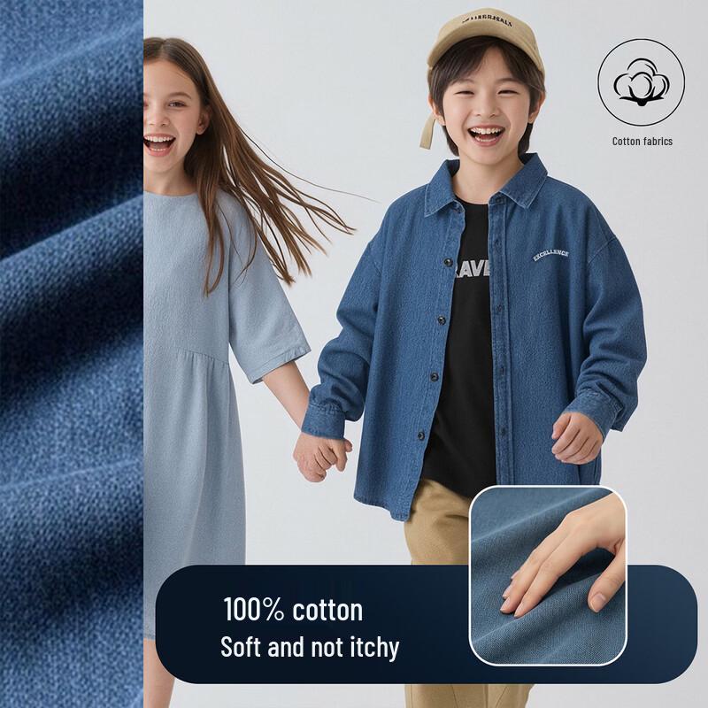 Boys' Long Sleeve Casual Denim Shirt