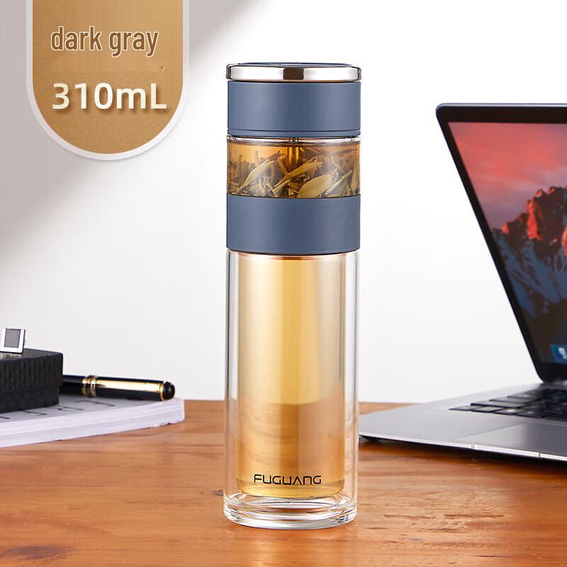 Fuguang ZB005-310 Time Wheel Double-Layer Glass Tea Infuser Cup