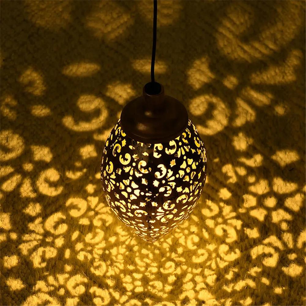 Hanging Solar Lights Solar Lantern LED Moroccan Garden Decor Solar Lanterns Outdoor Waterproof for Outside Patio Porch Pathway Hanging Decor