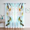 Phalaenopsis Floral Voile Curtain Living Dining Room Bedroom Kitchen Window Transparent Chiffon Flowers Tulle Curtains Light Filtering Polyester Decor