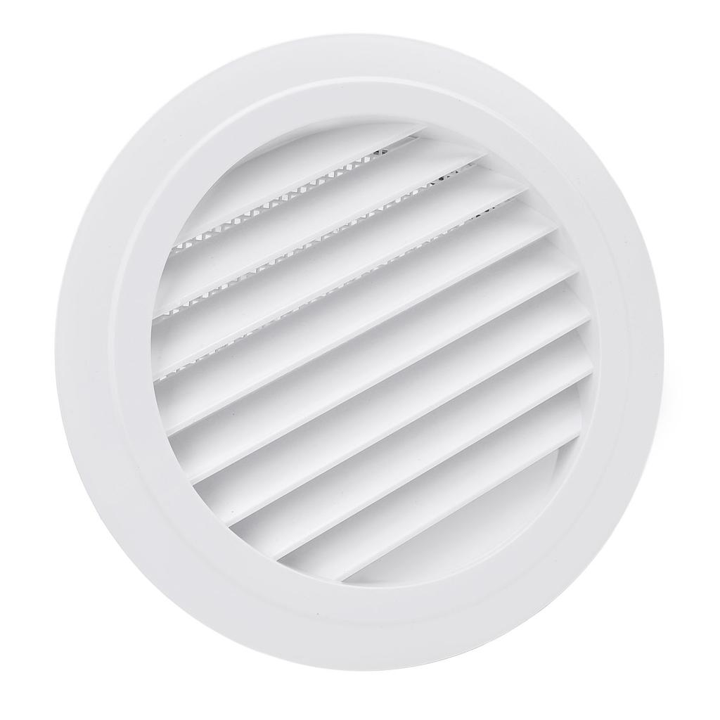 Capac Ventilare Rotund 200mm Plastic ABS Alb Grilă de Ventilare cu Lame Înclinate pentru Baie Bucătărie Birou