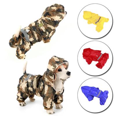 Salopette imperméable réfléchissante pour animaux de compagnie, 1 pièce, capuche avec cordon de serrage au dos, imperméable pour chien, fournitures pour animaux de compagnie