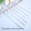 2Pcs Clear Triangular Scale Ruler 15cm 20cm Plastic Drawing Ruler Geometry Tool for Measuring Engineering Drawing