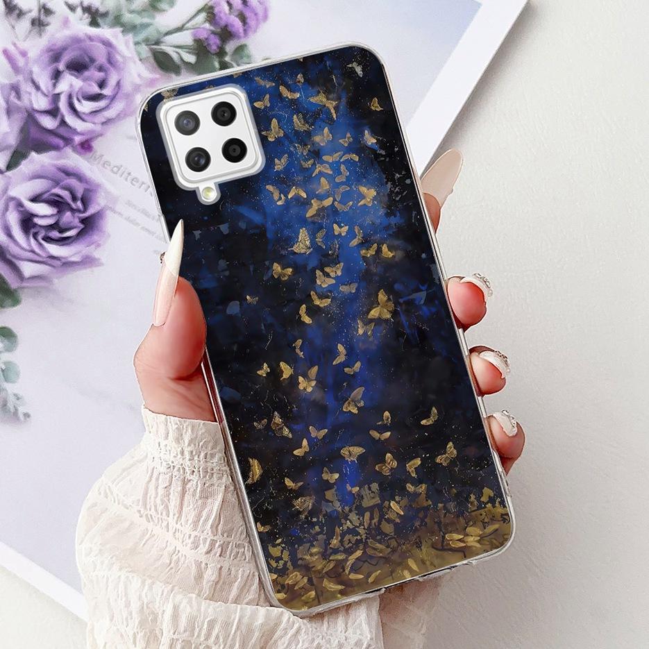 For Samsung Galaxy A22 4G Case Coloful Flowers Painted Cover Soft Slim Phone Case For Samsung A22 A 22 Galaxy A42 5G Fundas Bags