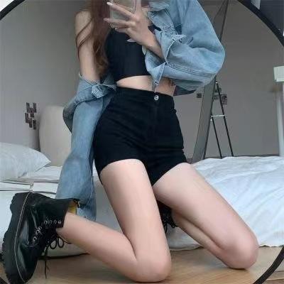 Women's High Waist Black Denim Shorts A Line Loose Fit Casual Summer Hot Pants
