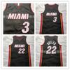 Miami Heat Basketball Jersey Men Women Cotton Team Uniform 3 Wade 22 Butler Black Home Style