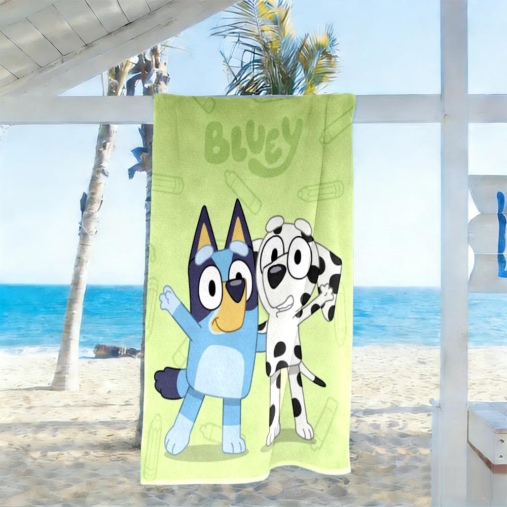 Bluey Friends Adventure Beach Towel High Absorbency & Quick-Dry Comfortable Lightweight