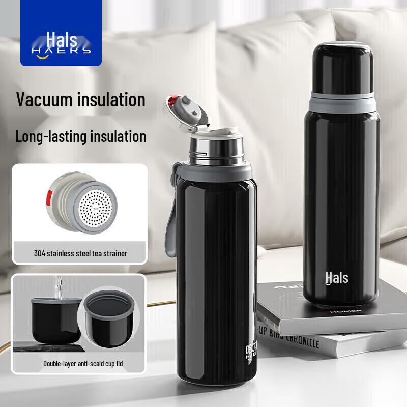 HAERS 316L Stainless Steel Insulated Water Bottle with Filter 660ml