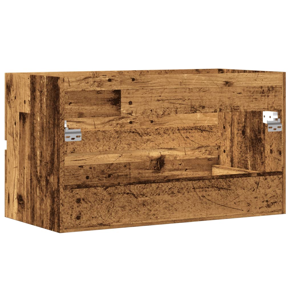 Bathroom Vanity Cabinet with Rustic Wood Look 90 X 38.5 X 45 Cm Particleboard