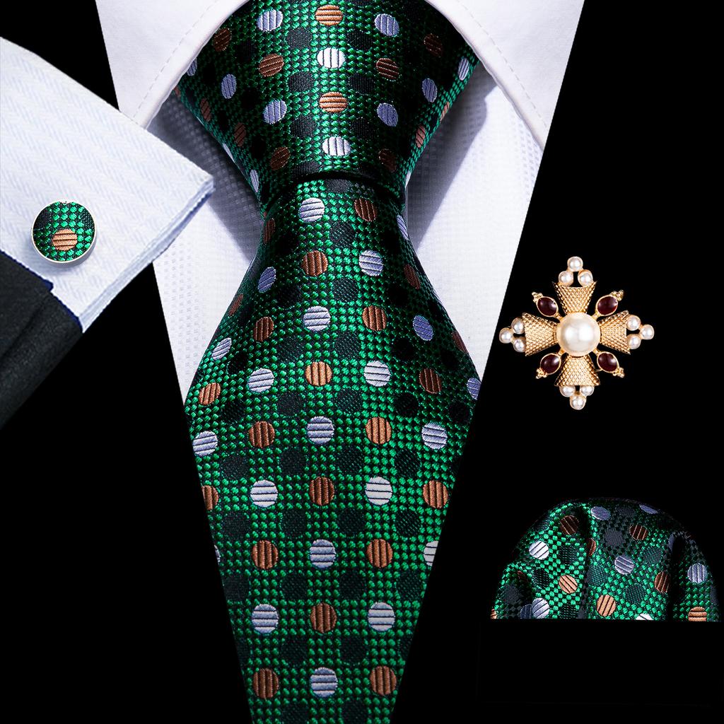 Barry.Wang Pearl sagė su kaklaraiščiu vyrams Paisley gėlių šilko kaklaraištis Hanky rankogalių sąsagų rinkinys