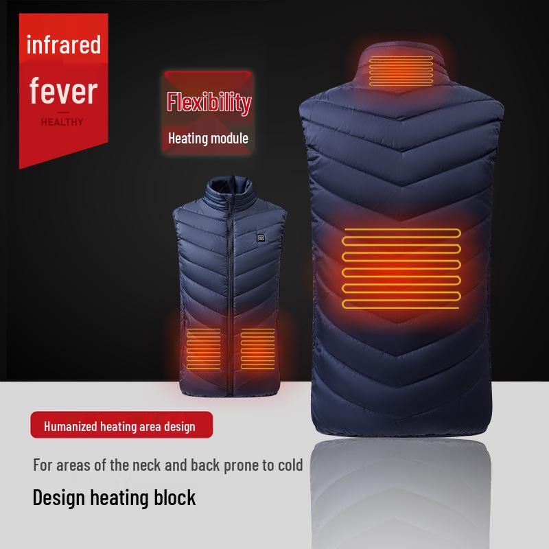 Four-Zone Temperature-Control Electric Heating Vest for Safe, Warmth