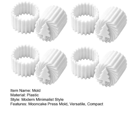 Plastic Mooncake Mold Double-Sided Press Mold, 2-in-1 Pastry Stamp, Christmas Kitchen Decorator Tree Design Decorative Baking Tool for Homemade