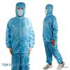 Unisex Dustproof Hooded Antistatic Cleanroom Suit - Blue/White Protective Apparel for Spray Painting & Rock Wool Work