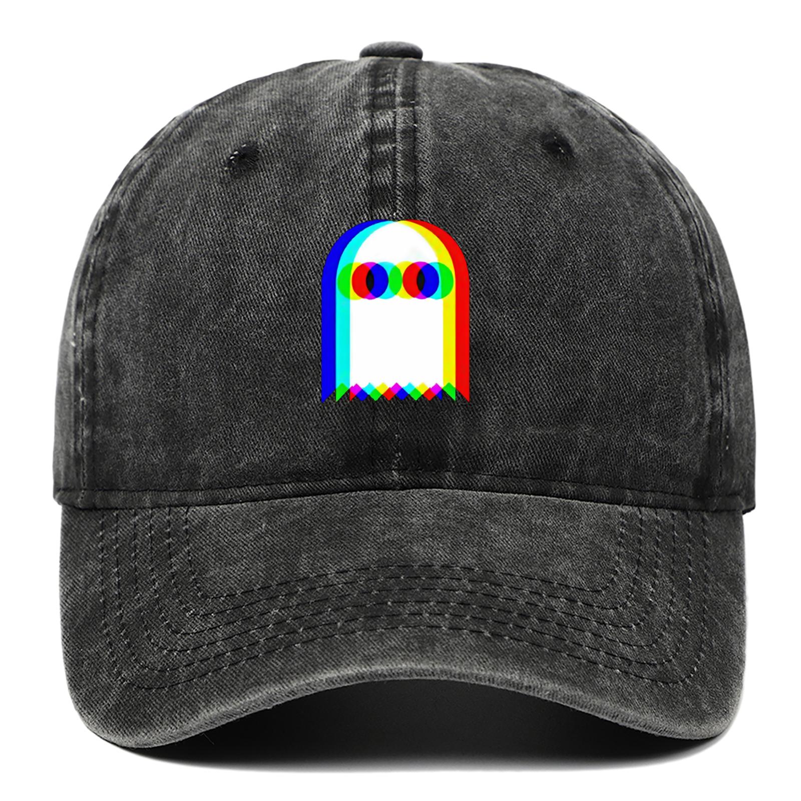 

Colorful ghost print baseball cap suitable for daily dressing up and Halloween parties, adjustable outdoor sun protection hat Adjustable чёрный