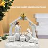 Christmas Nativity Figurines Resin Nativity Scene Statue with Stable Holy Family Statue Table Centerpieces Home Decors