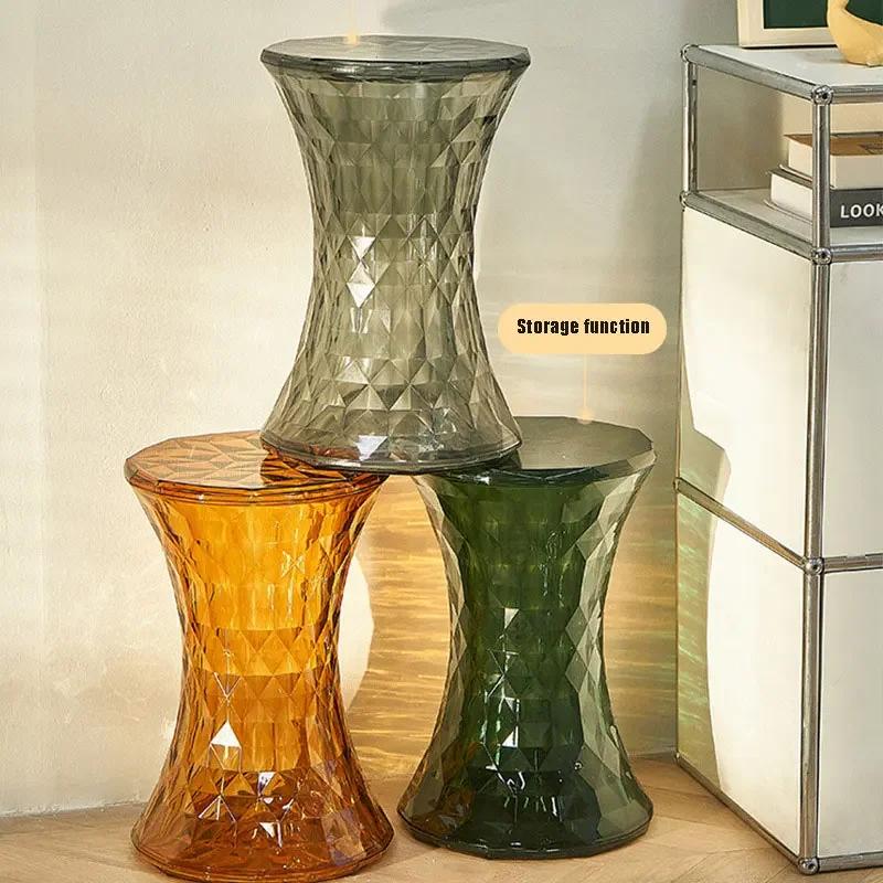 Crystal Stool Simple Colourful Transparent Stool Bathroom Household Shoeshine Stool Creative Ins Short Stools Creative Modern