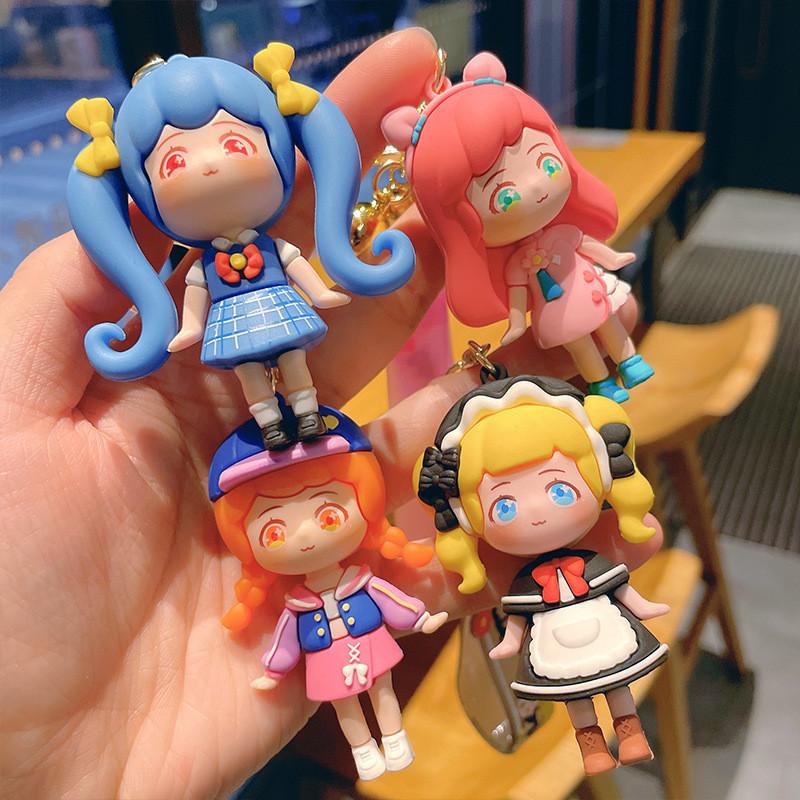 Adorable Girl Anime Keychain Charming Car Key Holder Cute Bag Decoration