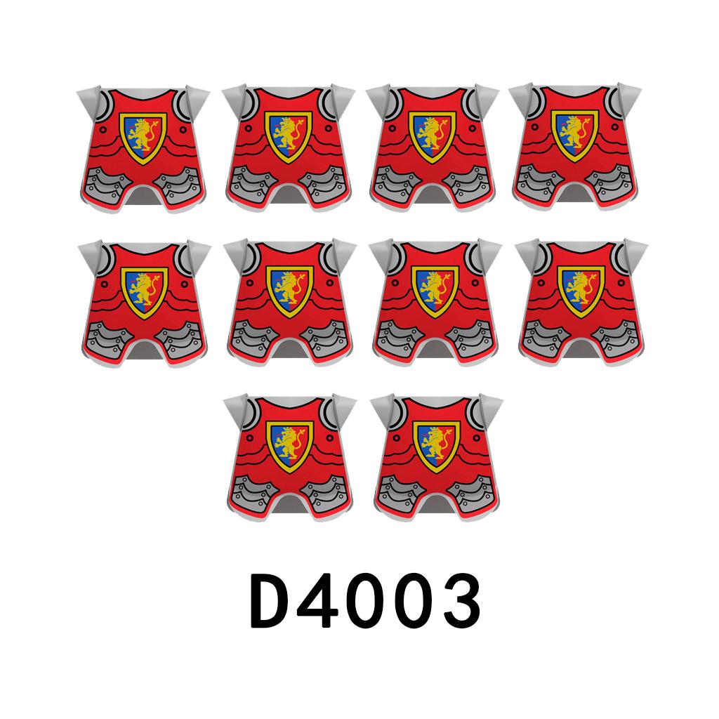 Mittelalterliche Militärburg Ritter Rüstung Bausteine Schulterpanzer Rüstungszubehör Roter Löwe Schwarzer Adler Waffensteine Spielzeug