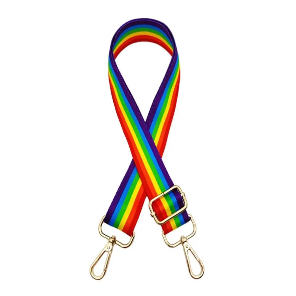 Nuova Tracolla Sostitutiva Donna Ragazza Strisce Arcobaleno Lunghezza Tracolla Regolabile Staccabile Borsa a Tracolla Accessori